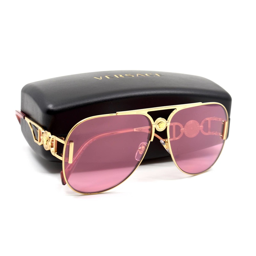 VERSACE VE2255 1002A4 GOLD PINK AUTHENTIC SUNGLASSES - Picture 5 of 13